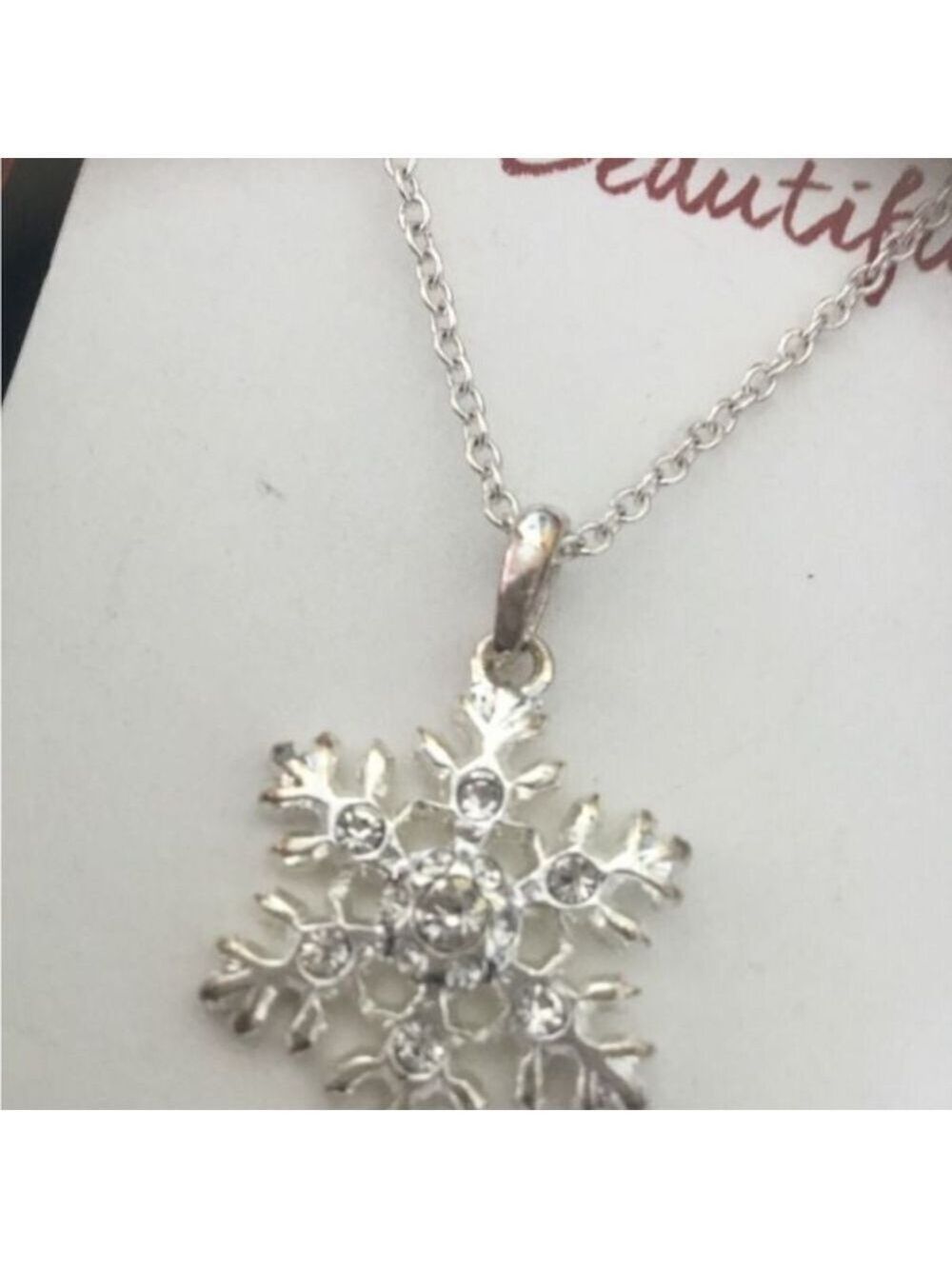 Avon NEW Best Wishes Be Beautiful snowflake necklace - Picture 4 of 7
